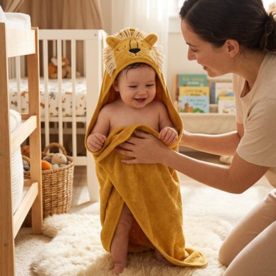 Cape de bain bébé : pourquoi c'est indispensable après le bain ?